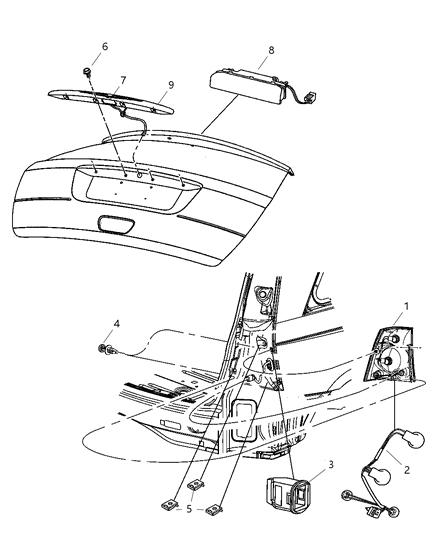 New 2004-2005 Fits Chrysler Pacifica Lamp-Liftgate - Part # UP45WELAB