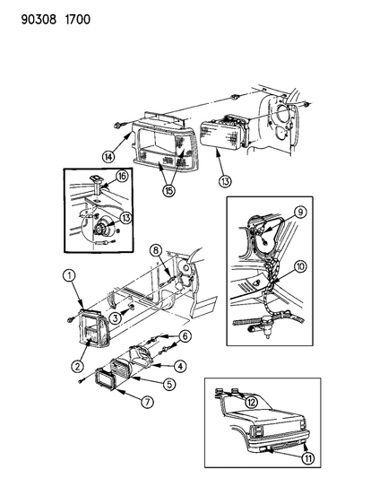 Lamp, "Off Road" W/Grille, 1990