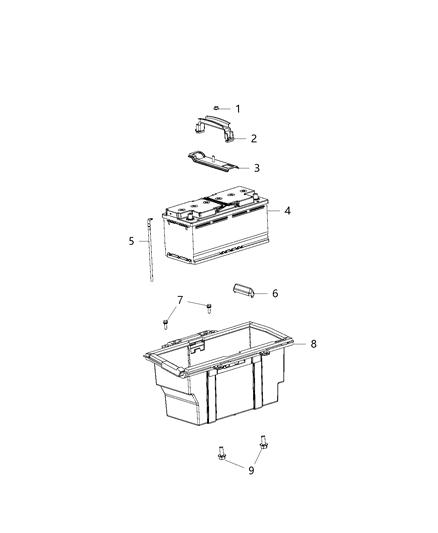 New 2014-2016 Fits Chrysler 1500 Tray-Battery - Part # 68169811AA