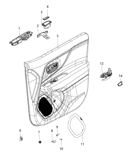 New Fits Chrysler Panel-Front Door Trim - Part # 6NQ15GTVAA
