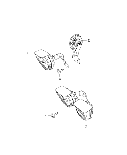 New 2014-2016 Fits Chrysler 2500 Horn - Part # 68172482AA