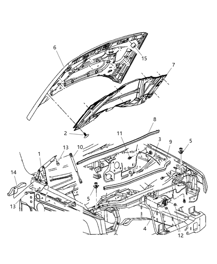New 2006-2010 Fits Chrysler Commander Hood Hinge - Part # 55369115AD