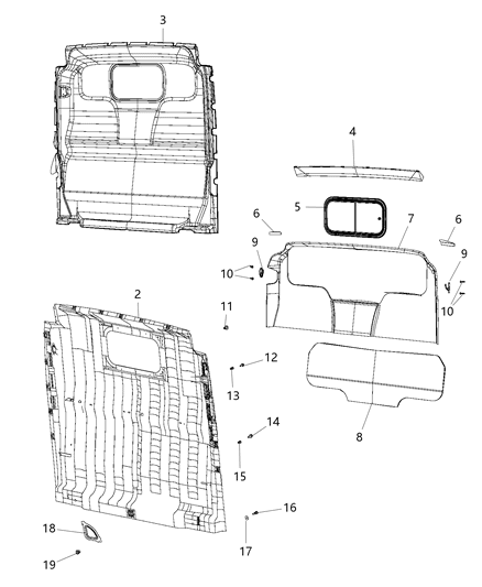New 2014-2018 Fits Chrysler 1500 Panel-Cargo - Part # 68109634AA