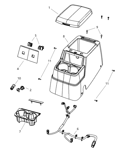 Bezel Center Console Hinge Trim
