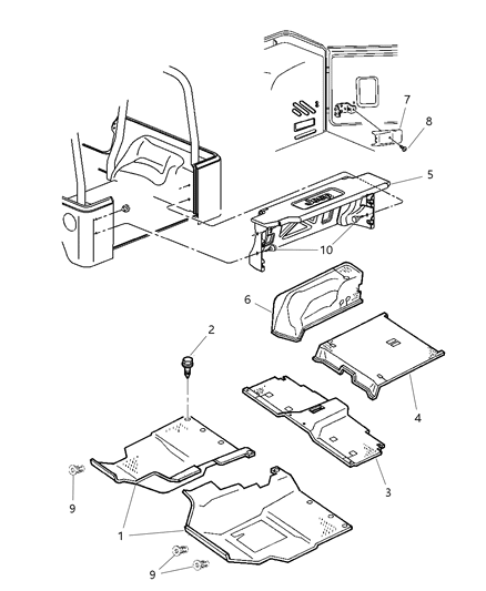 New 2002 Fits Chrysler Wrangler Carpet-Front Floor - Part # 5FW50LAZAG