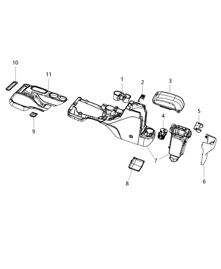 New 2012 Fits Chrysler Wrangler Base-Floor Console - Part # 1UB66DX9AB
