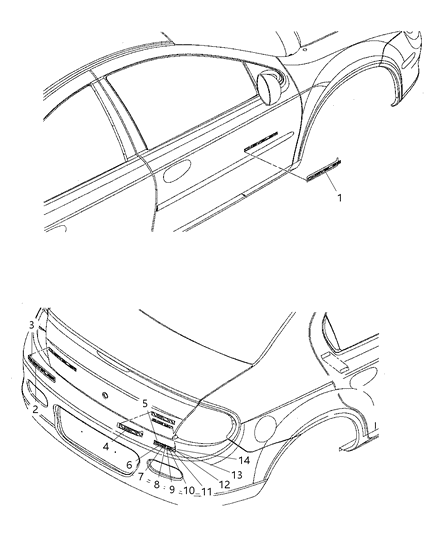 New 2003-2005 Fits Chrysler Neon Nameplate-Se - Part # 5303642AA