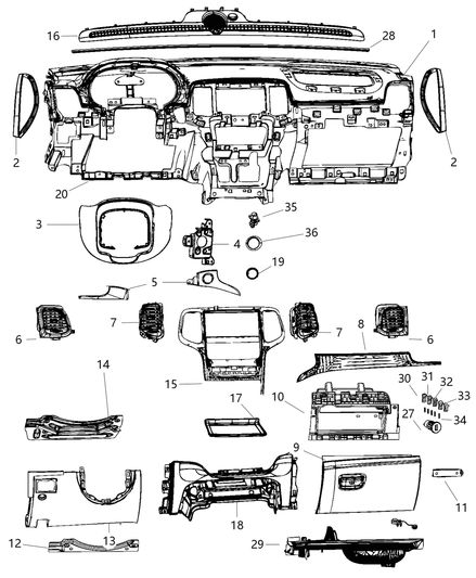 Center Stack Vehicle Feature Controls Bezel Includes Center Controls, Bezel No Longer Surrounds Vents By Design
