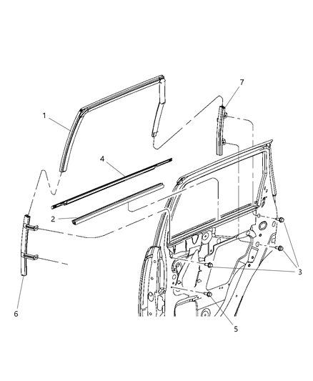 New 2001-2010 Fits Chrysler PT Cruiser Weatherstrip-Rear Door Glass Run - Part # 4724779AG