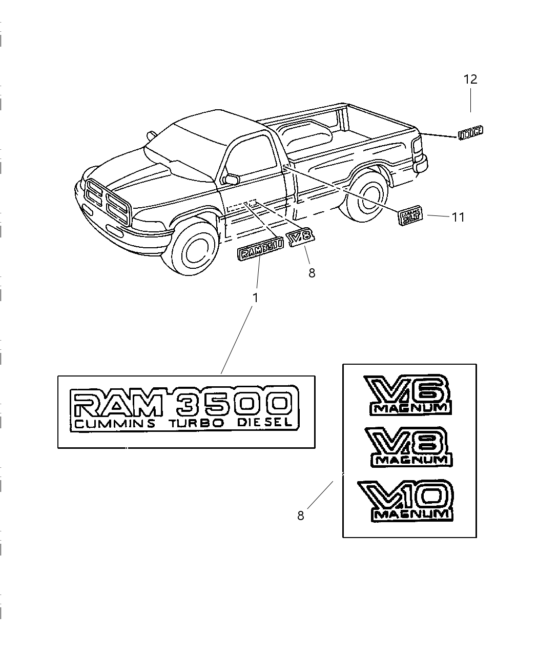 Nameplate Door V6 Magnum