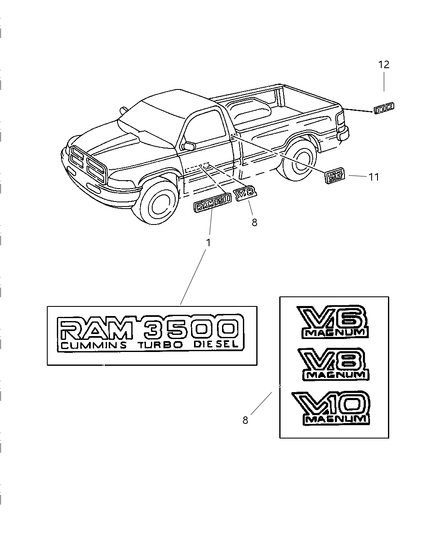 Nameplate Door V6 Magnum