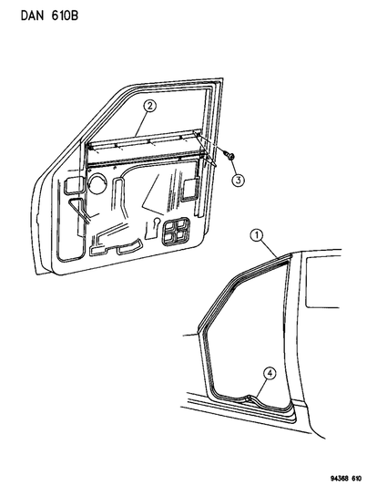 Weatherstrip, Door Opening, Right
