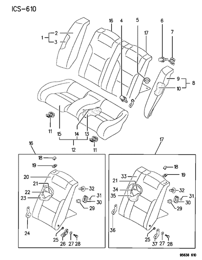 New 1993-2005 Fits Chrysler Avenger Seat - Part # MB873947