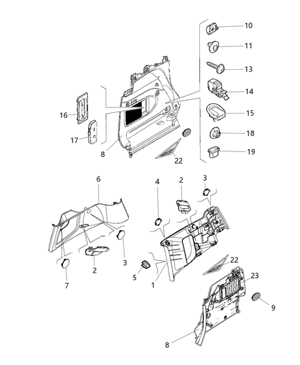 New 2016-2018 Fits Chrysler Renegade Quarter Trim - Part # 6SB89GTVAA
