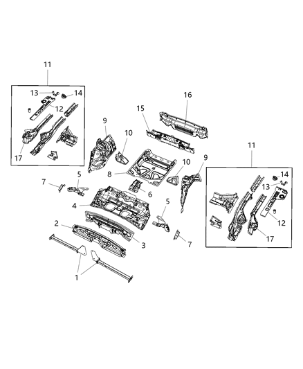 New 2014-2015 Fits Chrysler Grand Cherokee Bracket-Frame Rail - Part # 68157655AB