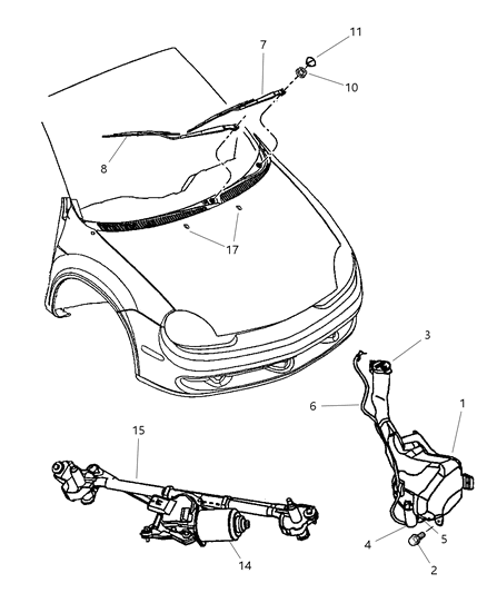 New 2001-2005 Fits Chrysler Neon Link W/S-Wiper Arm - Part # 5014791AB