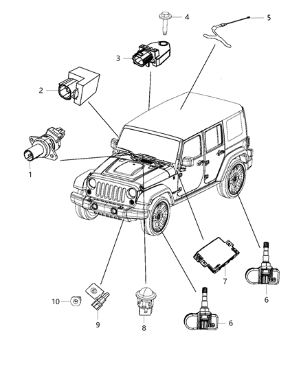 New 2011-2018 Fits Chrysler Wrangler Transmtr-Anti Theft - Part # 68064378AC