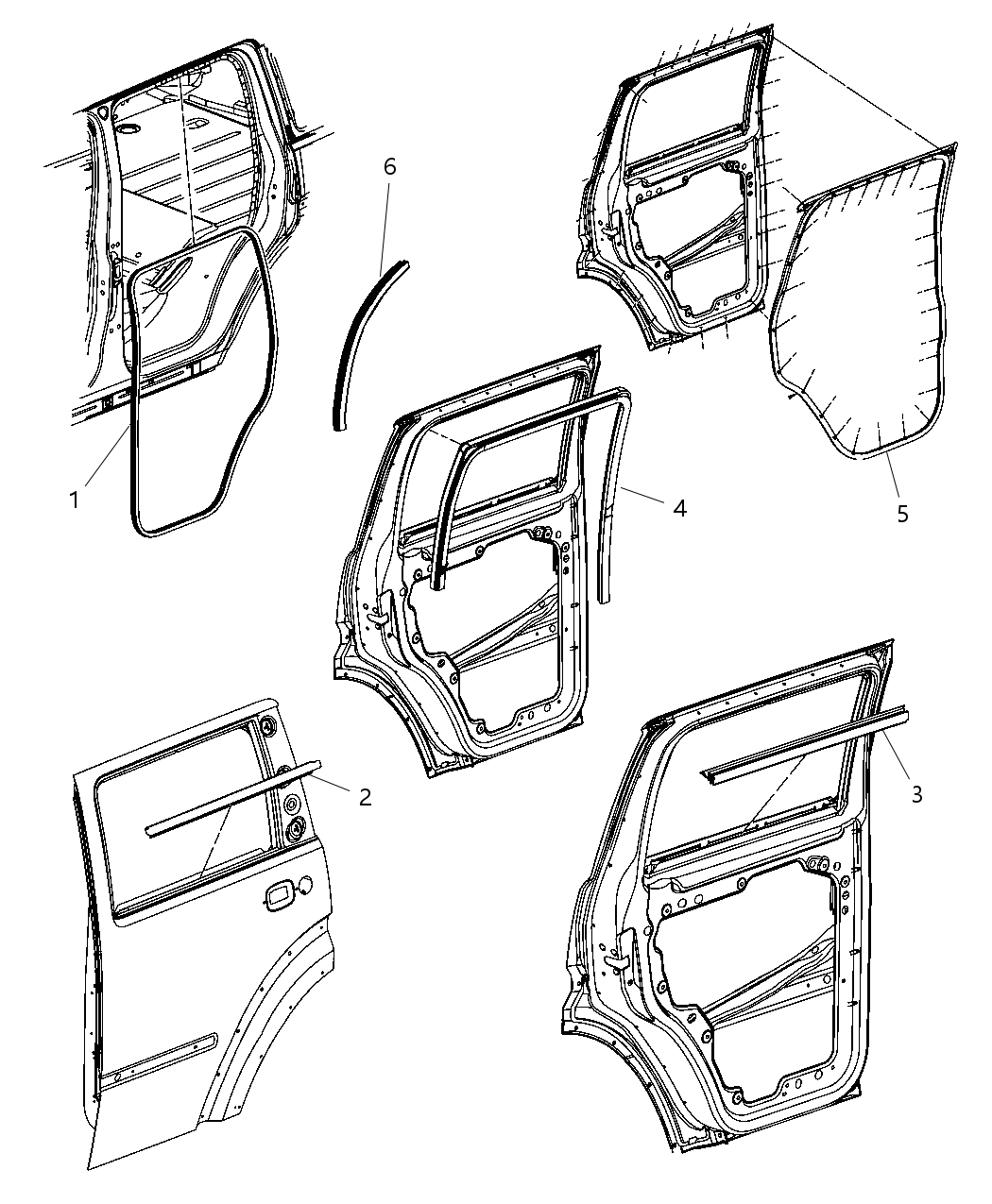 Weatherstrip Rear Door Belt Outer
