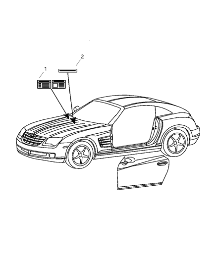 New 2005-2006 Fits Chrysler Crossfire Label-Emission - Part # 5143394AA