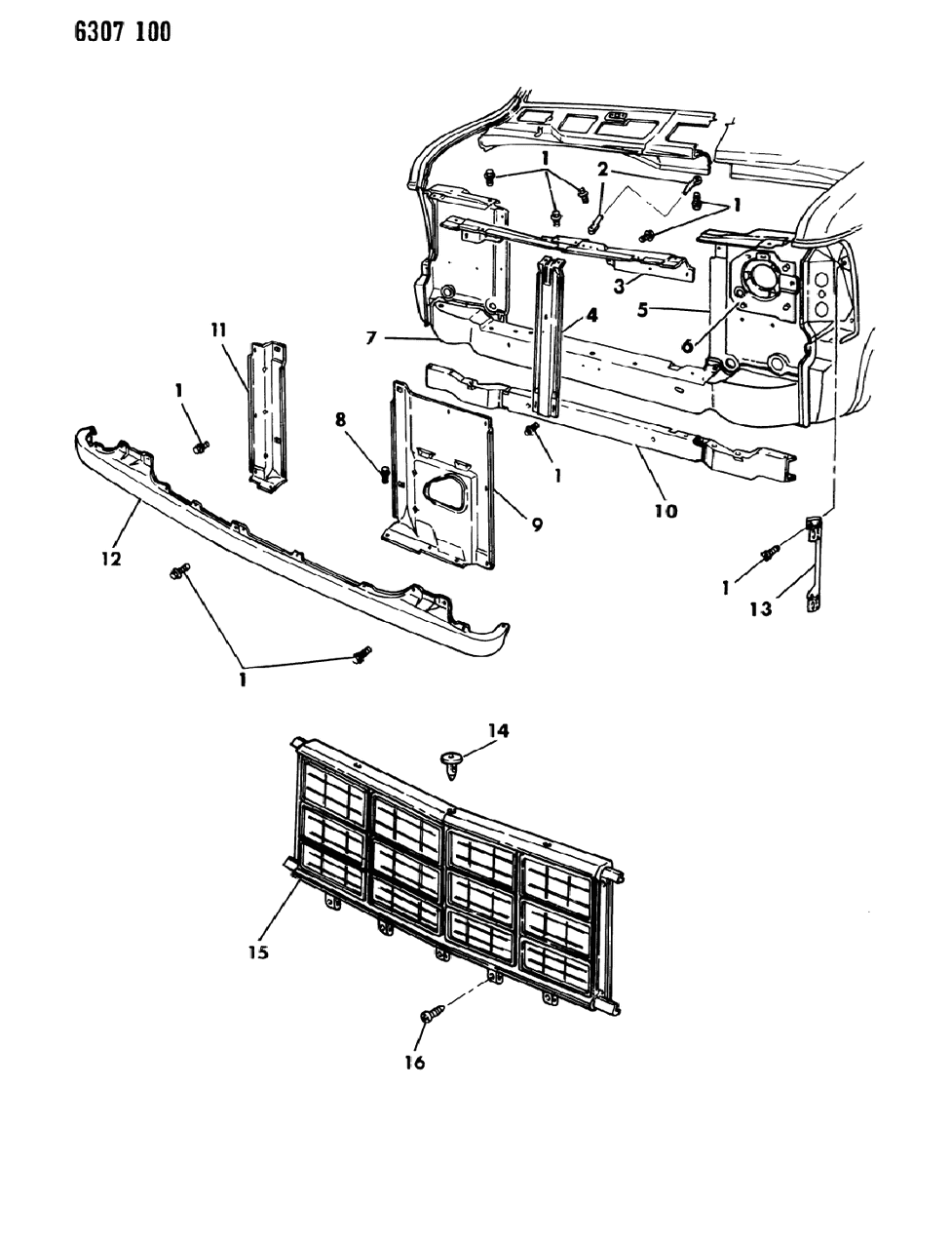Support, Radiator Grille Panel - Upper (Painted)