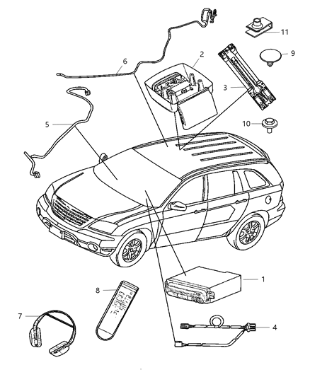 New 2006-2008 Fits Chrysler Pacifica Wiring-Dvd To Screen - Part # 4869431AF