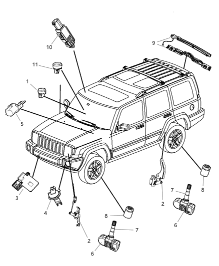 New 2007-2010 Fits Chrysler Commander Sensor-Pinch - Part # 55396911AB