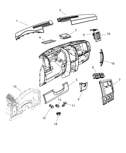 New 2008-2010 Fits Chrysler Liberty Handle-Grab - Part # 1EQ982D0AB