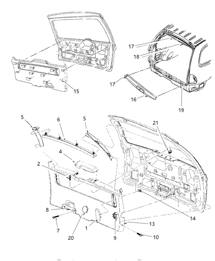 New 1996-2000 Fits Chrysler Grand Caravan, Town & Country Cover-High Mounted Stop Lamp - Part # HL28SC3