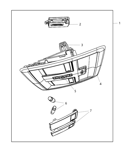 New 2008-2012 Fits Chrysler Liberty Console-Overhead - Part # 1CT58DW1AB