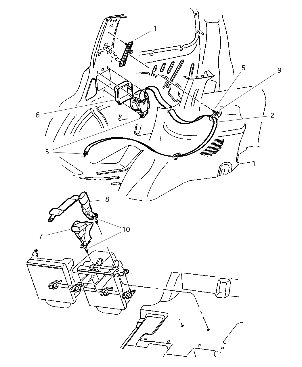 Seat Belt Rear Inner Right