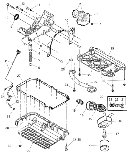 New 2004 Fits Chrysler Pacifica Gasket-Oil Pan - Part # 4792663AA