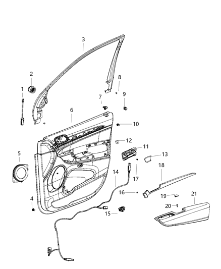New 2018-2021 Fits Chrysler Grand Cherokee Molding-Front Door - Part # 5SF591ASAB