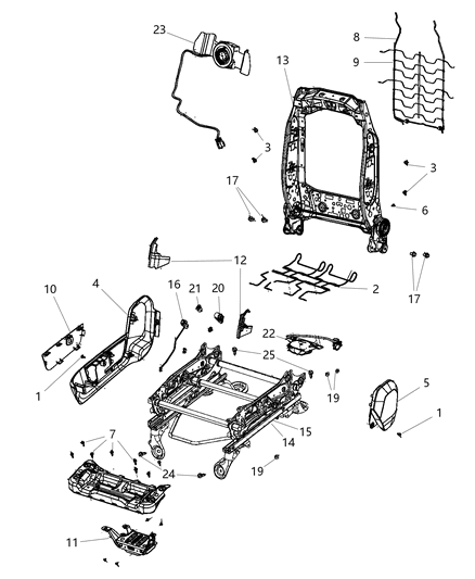 New 2013-2015 Fits Chrysler 1500 Bezel-Seat Switch - Part # 1NL72HL1AA