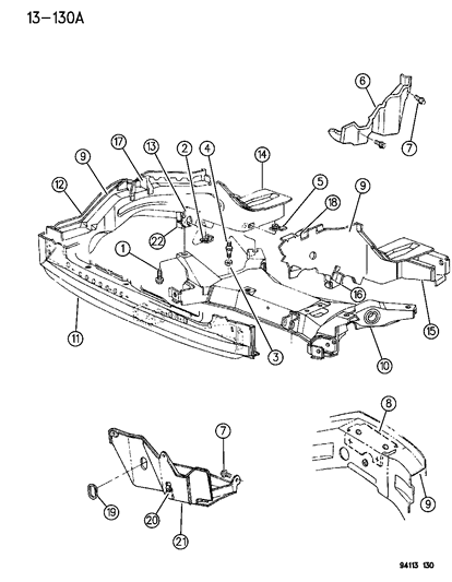 Nut, W/Retainer, Front Suspension Crossmember