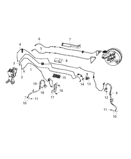 New 2017-2020 Fits Chrysler Pacifica, Voyager Tube-Brake - Part # 68223526AC