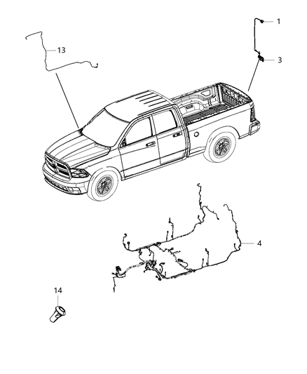 New 2014 Fits Chrysler 1500 Wiring-Body - Part # 68208265AC