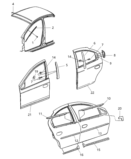 New OEM Genuine Plymouth, Front Left Door Applique - Part # 5303585AB