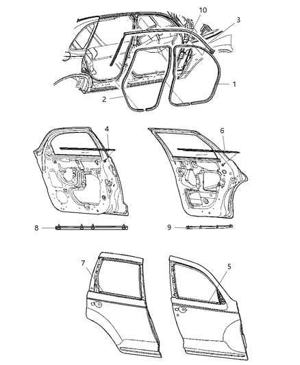 Weatherstrip Door Upper Secondary