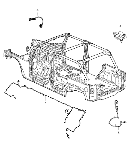New 2016-2018 Fits Chrysler Wrangler Wiring-Chassis - Part # 68271358AC