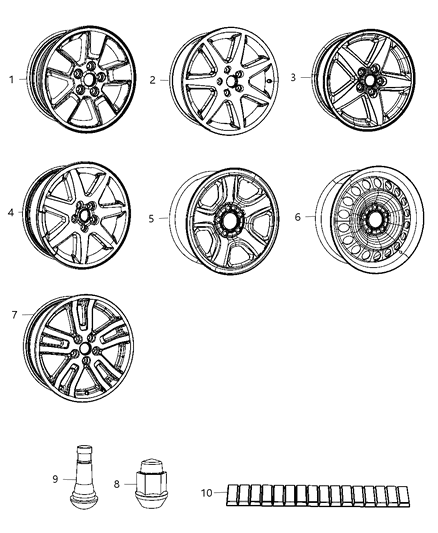 New 2011 Fits Chrysler Liberty Aluminum Wheel - Part # 1CG33CDMAB