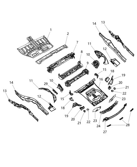 New 2011 Fits Chrysler Grand Cherokee Rail-Rear Floor Pan Side - Part # 68040793AA