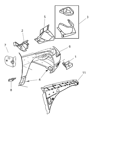 New 2007-2008 Fits Chrysler Pacifica Fender-Front - Part # 68003528AA