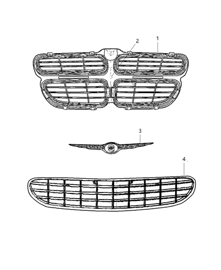New 2005-2006 Fits Chrysler Sebring Grille-Radiator - Part # 4805892AC