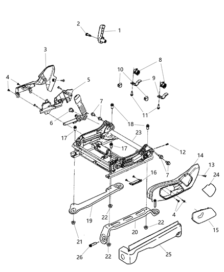 New 2006-2010 Fits Chrysler Commander Shield-Seat Adjuster - Part # 1BG411J3AA