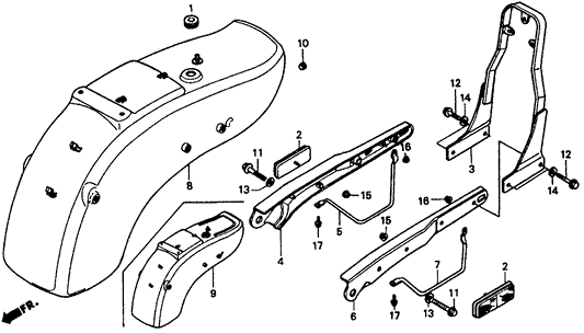 Fender Set, Rr. (B142Ab) (Type50) (Wl)