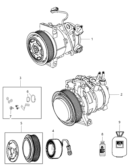 New 2011-2014 Fits Chrysler Caliber, Compass, Patriot Compresor-Air Conditioning - Part # 55111296AE