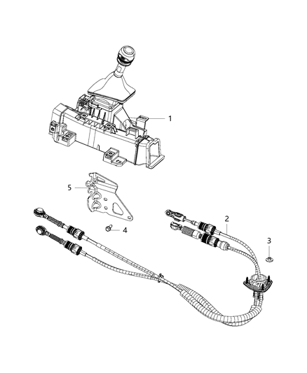 New 2018-2019 Fits Chrysler Wrangler Bracket-Shift Cable - Part # 5106281AB