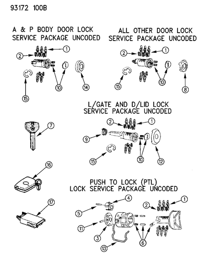 Driver, Ignition Cylinder, Spiral Pin