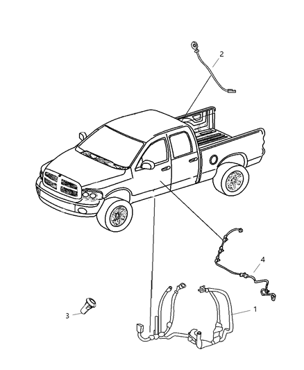 New 2011 Fits Chrysler 1500 Wiring-Body - Part # 68061609AC