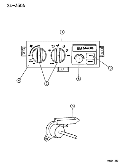 New 1993 Fits Chrysler Wagoneer A/C Control Switch - Part # 4720843
